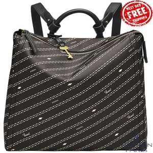 Women's Parker Polyvinyl Chloride Medium Backpack Black, Bone Women's Bag